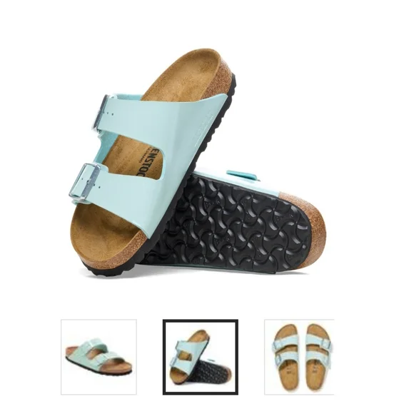 BIRKENSTOCK Arizona Patent Surf Green Sz 40 US 9.5 Medium/Narrow width - Picture 3 of 9